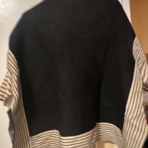 Black and White Striped Poncho